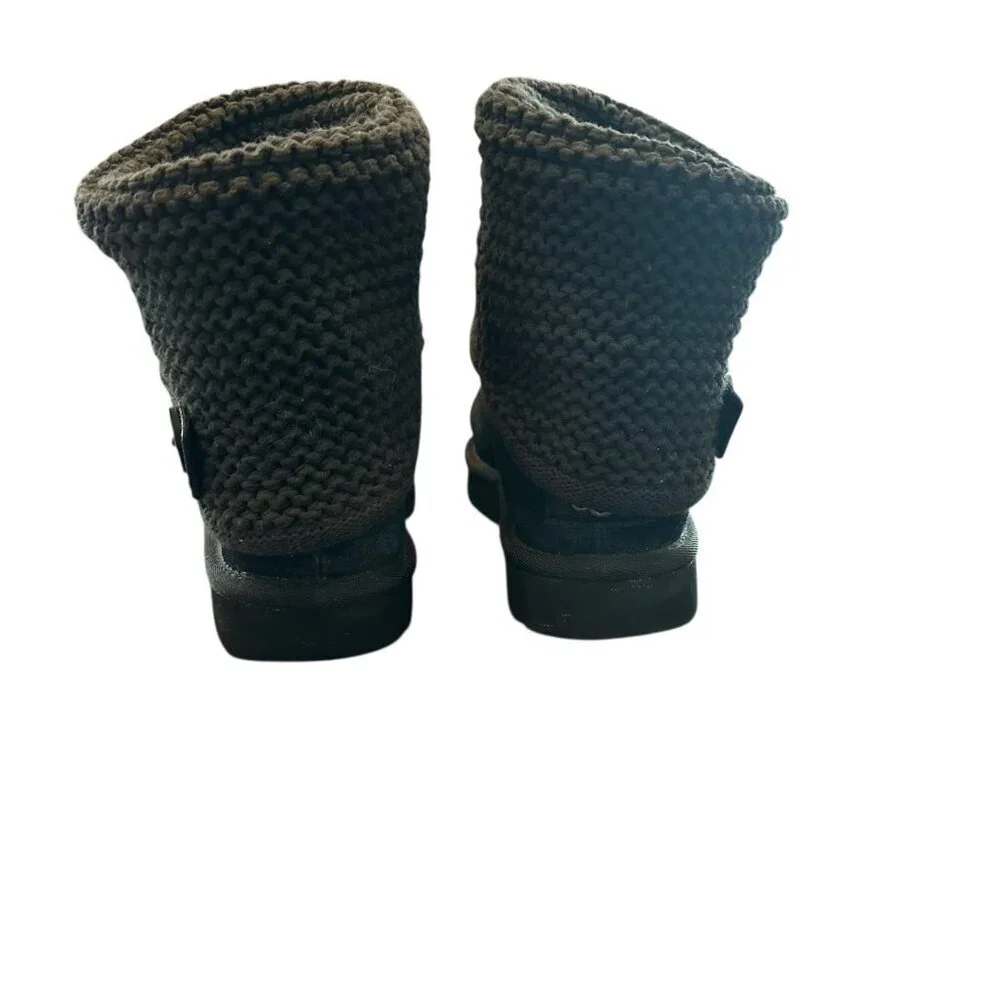 UGG Shaina Black Suede Sweater Boot Size 7